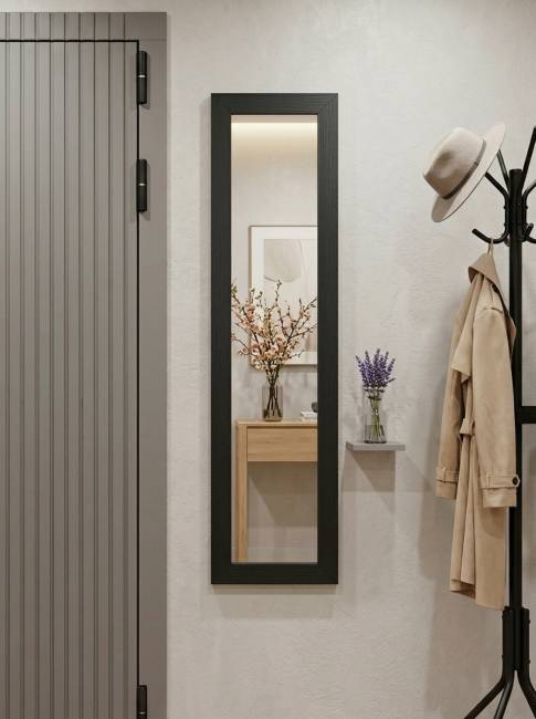 Зеркало настенное BeautyStyle 9 черный 138 см х 35 см