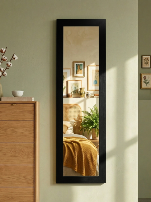 Зеркало настенное BeautyStyle 9 черный 138 см х 35 см