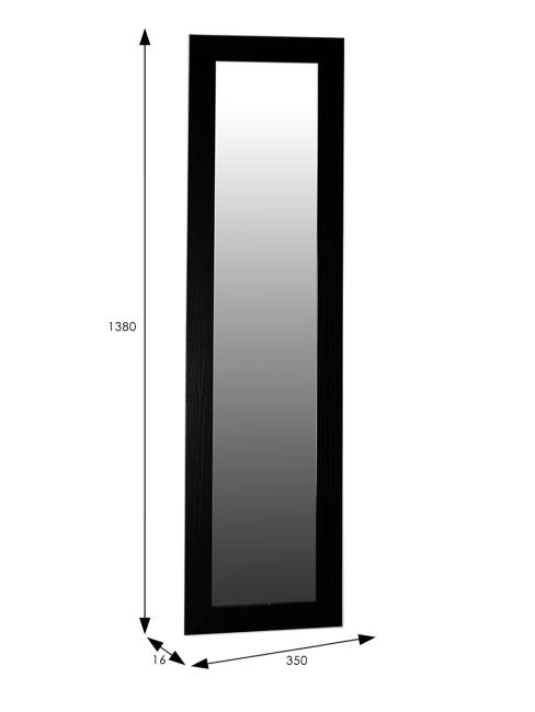 Зеркало настенное BeautyStyle 9 черный 138 см х 35 см