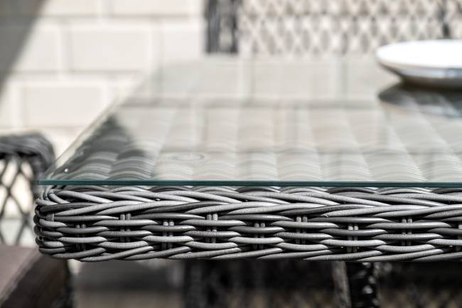 "Латте" плетеный стол из искусственного ротанга 160х90см, цвет графит