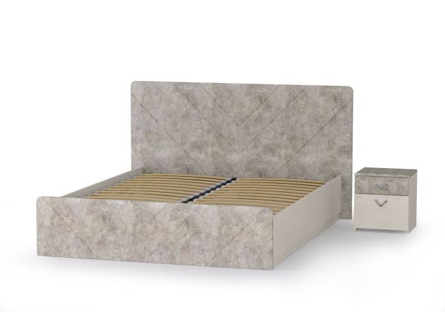 Кровать 1600 с подъёмным ортопедическим основанием и тумбочкой Амели 11.31 цвет шёлковый камень/бетон чикаго беж Кровать 1600 с подъёмным ортопедическим основанием и тумбочкой Амели 11.31 цвет шёлковый камень/бетон чикаго беж
