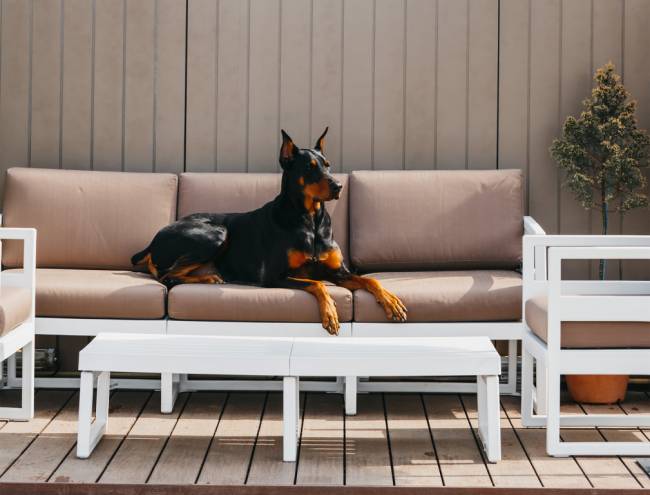 Комплект пластиковой мебели Mykonos XL белый, светло-коричневый