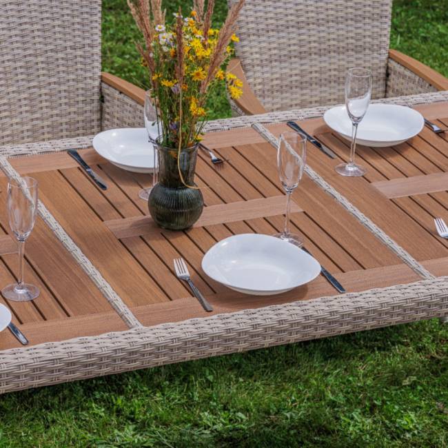 AMELIA обеденный комплект бежевого цвета на 8 персон