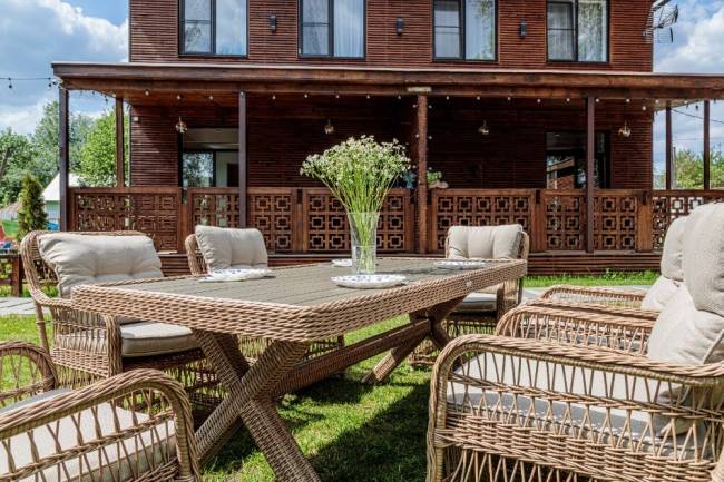 Обеденный комплект ISABELLA из искусственного ротанга