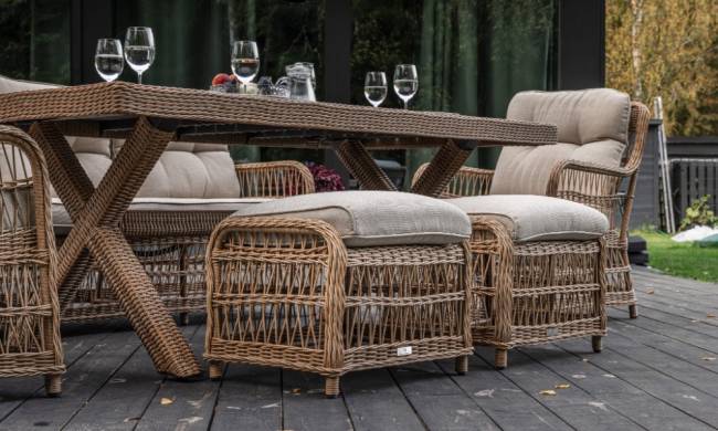 Обеденный комплект ALBERT из искусственного ротанга