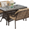 Обеденная группа GIZA 2XL (Гиза) коричневая из искусственного ротанга