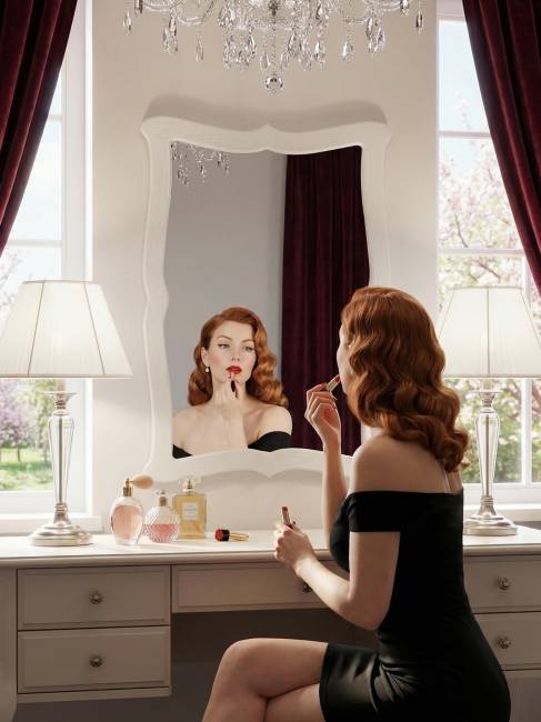 Зеркало навесное Берже 23 белый ясень 97 см х 67 см