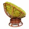 Кресло-качалка PAPASAN/ПАПАСАН w 23/01 B /с подушкой/ 115х78х104 см, Pecan (орех), флок Олива, 23