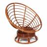 Кресло-качалка PAPASAN/ПАПАСАН w 23/01 B /с подушкой/ 115х78х104 см, Pecan (орех), флок Олива, 23