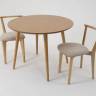 Стол Монте К 90 натур со стульями Франк натур велюр бежевый