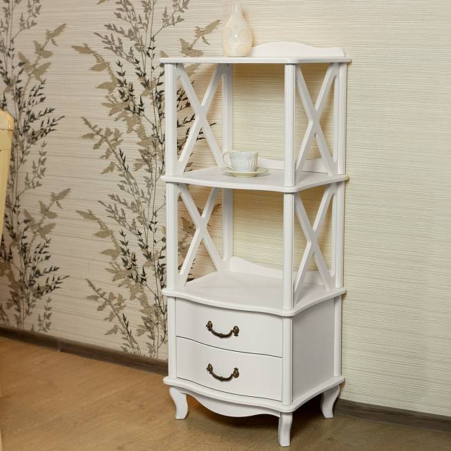 Этажерка Джульетта 2 уровня, молочный дуб Л Этажерка Джульетта 2 уровня, молочный дуб Л