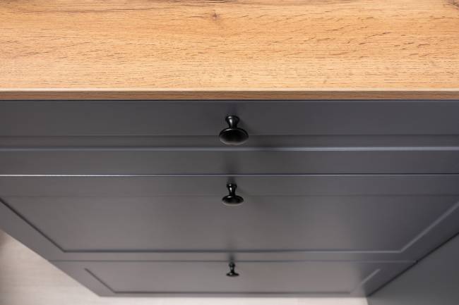 Тумба для обуви с тумбой две дверки Остин цвет серый графит/дуб крафт золотой