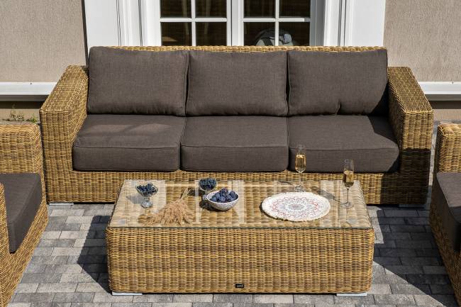 "Боно" лаунж-зона из искусственного ротанга, цвет соломенный "Боно" лаунж-зона из искусственного ротанга, цвет соломенный