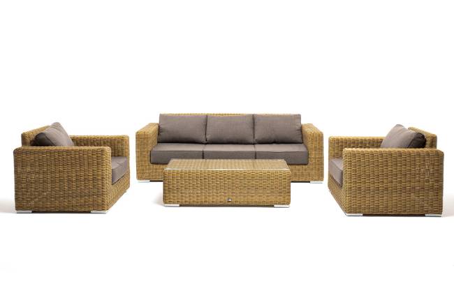 "Боно" лаунж-зона из искусственного ротанга, цвет соломенный "Боно" лаунж-зона из искусственного ротанга, цвет соломенный