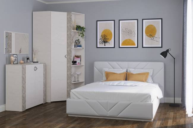 Угловой шкаф для одежды Амели Моби 13.131 цвет шёлковый камень Угловой шкаф для одежды Амели Моби 13.131 цвет шёлковый камень