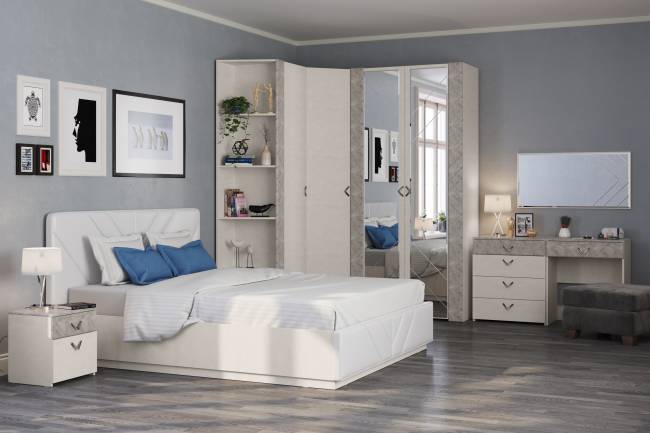 Угловой шкаф для одежды Амели Моби 13.131 цвет шёлковый камень Угловой шкаф для одежды Амели Моби 13.131 цвет шёлковый камень