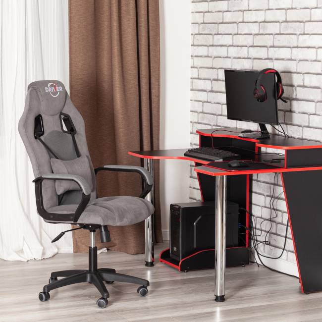 Кресло DRIVER (22) флок/ткань, серый/серый, 29/TW-12 Кресло DRIVER (22) флок/ткань, серый/серый, 29/TW-12