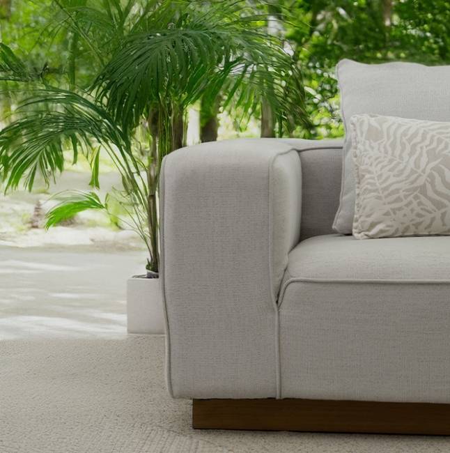 Диван модульный с подушками Don тик, бежевый 3700х1100х620 мм