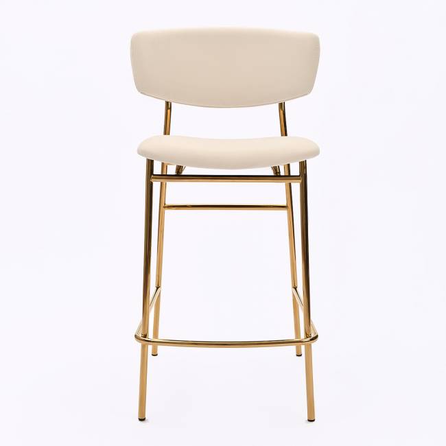 Дизайнерский полубарный стул Marko бежевый, основание золото Дизайнерский полубарный стул Marko бежевый, основание золото