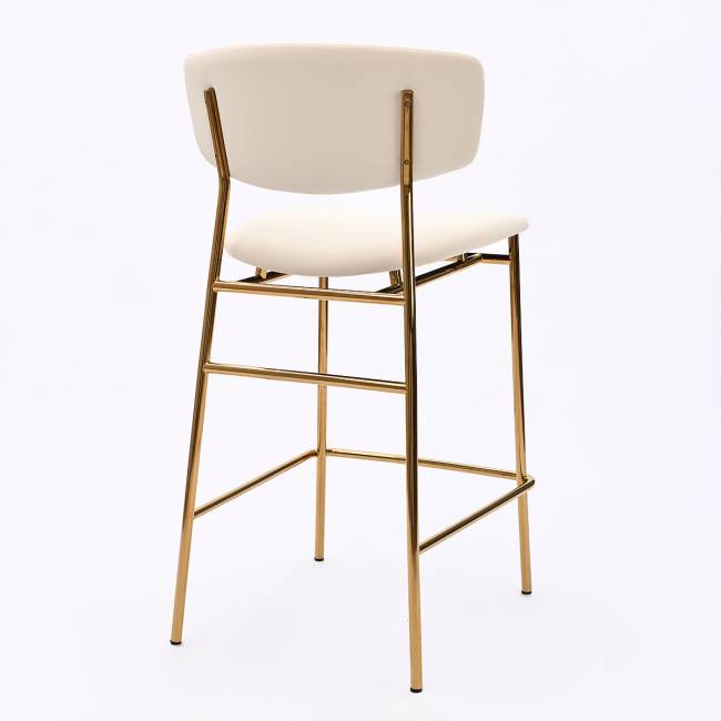 Дизайнерский полубарный стул Marko бежевый, основание золото Дизайнерский полубарный стул Marko бежевый, основание золото