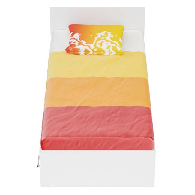 Кровать белая с ящиками Стандарт 0900 цвет белый