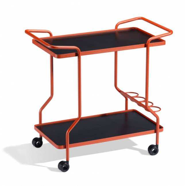 Cтол ламинированный сервировочный Brut кирпичный, черный 885х430х820 мм