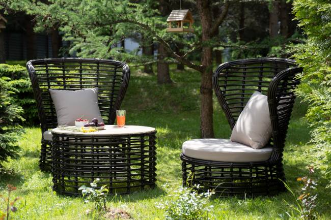 "Парма" кофейный комплект из искусственного ротанга, цвет бронзовый "Парма" кофейный комплект из искусственного ротанга, цвет бронзовый