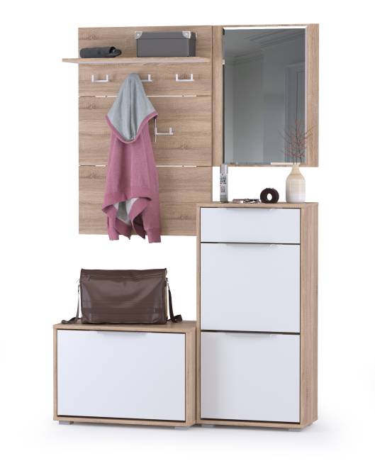 Вешалка для верхней одежды Куба Полка 10.122 цвет дуб сонома/белый премиум