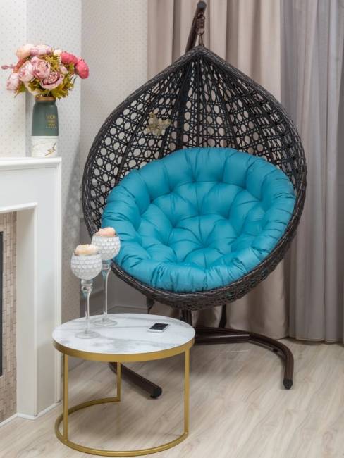 Подвесное кресло из искусственного ротанга "FRESCO-XL", коричневый