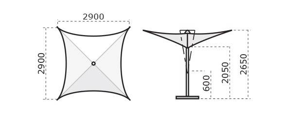 Зонт-парусник 2.9х2.9 м Vela Titanium титан, серо-коричневый 2900х2900 мм Зонт-парусник 2.9х2.9 м Vela Titanium титан, серо-коричневый 2900х2900 мм