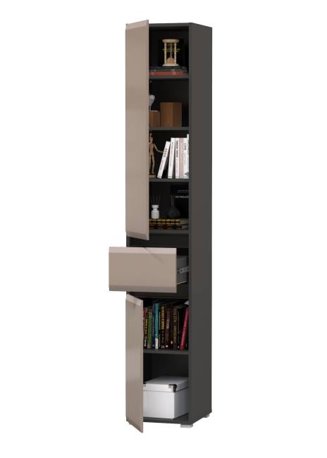 Шкаф с ящиком Сидней 13.202 цвет антрацит/МДФ веллюто капучино