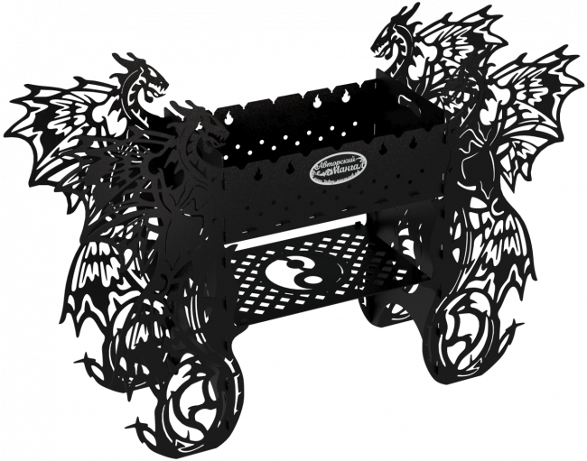 Мангал разборный "Крылатые драконы", сталь AISI304, 3мм Мангал разборный "Крылатые драконы", сталь AISI304, 3мм