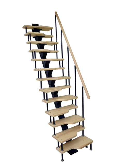 Лестница малогабаритная на монокосоуре «Гусиный шаг» 2400-2600 мм цвет серый