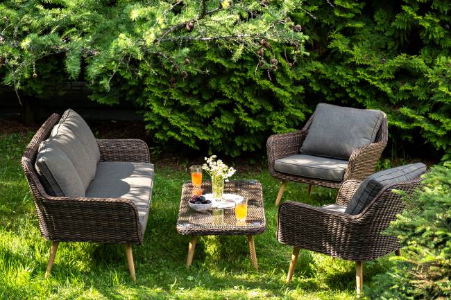 "Прованс" лаунж-зона плетеная из искусственного ротанга, цвет коричневый