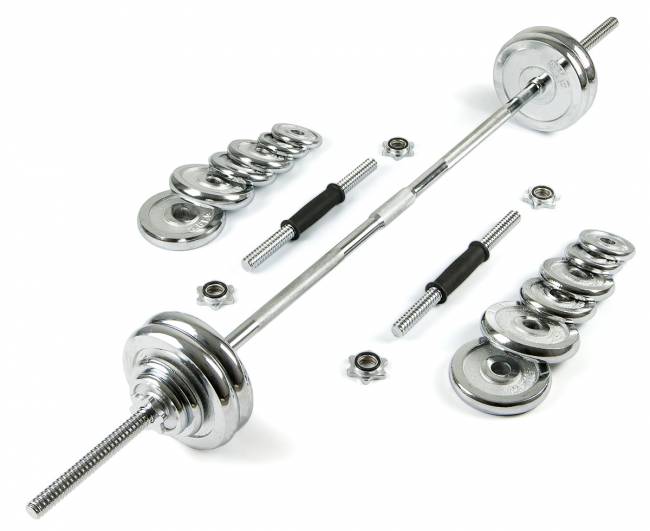 Набор Гантели и штанга AMETIST 50кг в чемодане (металл краш)