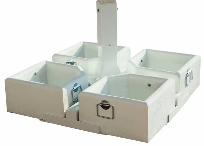 Зонт профессиональный четырехкупольный 6х6 м Alu Poker Starwhite белый, слоновая кость 6000х6000 мм