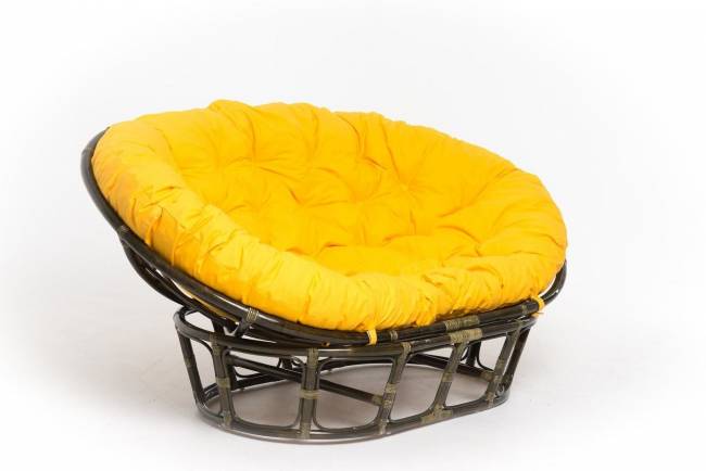 Кресло "MAMASAN" олива  желтая подушка
