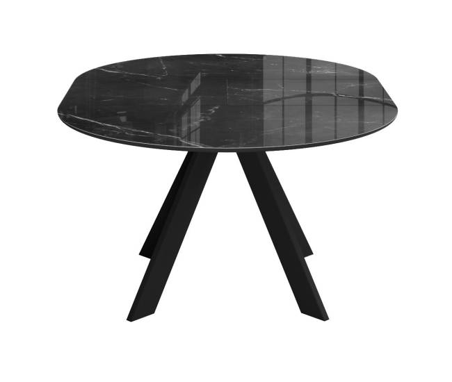 Стол DikLine SFC100 d1000 стекло Оптивайт Черный мрамор/подстолье черное