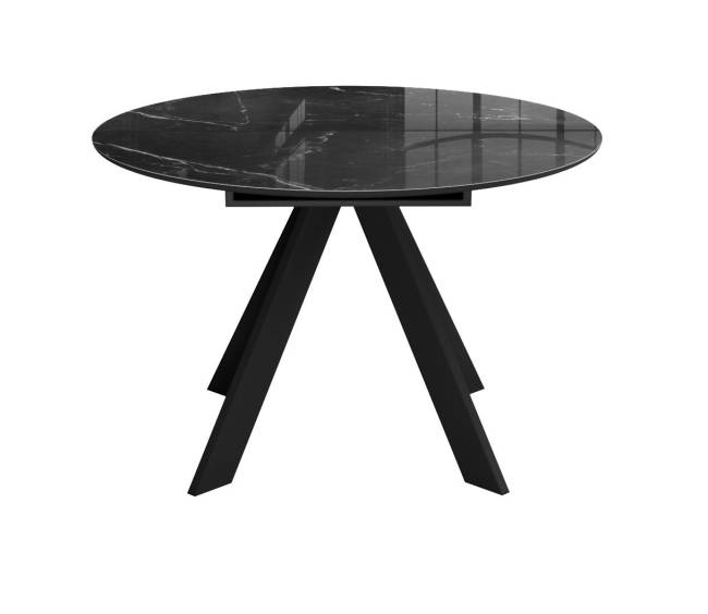 Стол DikLine SFC100 d1000 стекло Оптивайт Черный мрамор/подстолье черное