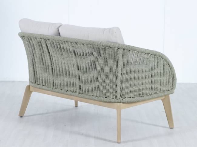 Диван деревянный двухместный Madrague светлый тик, бежевый 1270х803х774 мм