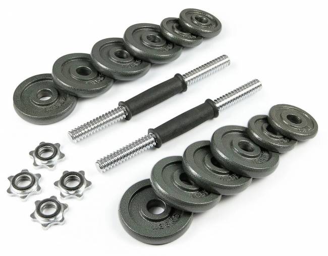 Набор металлических гантелей в чемодане "ATLAS SPORT", 15кг Набор металлических гантелей в чемодане "ATLAS SPORT", 15кг