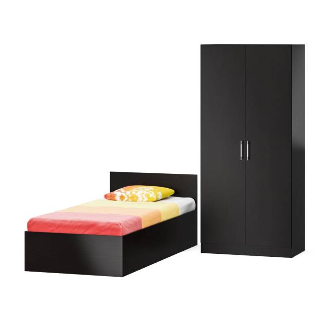 Кровать односпальная 900 со шкафом для одежды 2-х створчатым Стандарт цвет венге Кровать односпальная 900 со шкафом для одежды 2-х створчатым Стандарт цвет венге