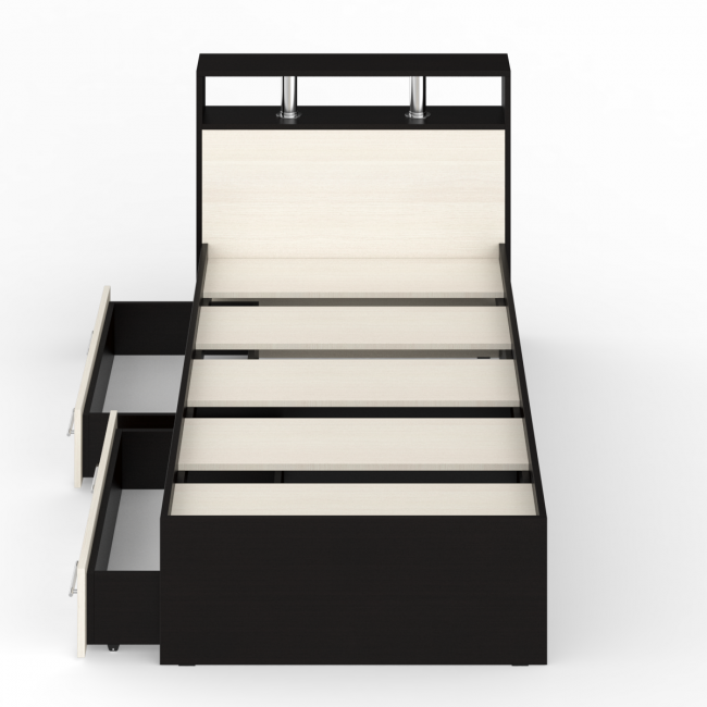 Кровать с ящиками Камелия 900 цвет венге/дуб лоредо Кровать с ящиками Камелия 900 цвет венге/дуб лоредо