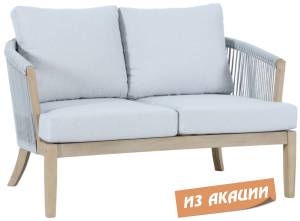 Диван деревянный двухместный Veneto светлый тик, серый 1280х802х711 мм