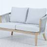 Диван деревянный двухместный Veneto светлый тик, серый 1280х802х711 мм