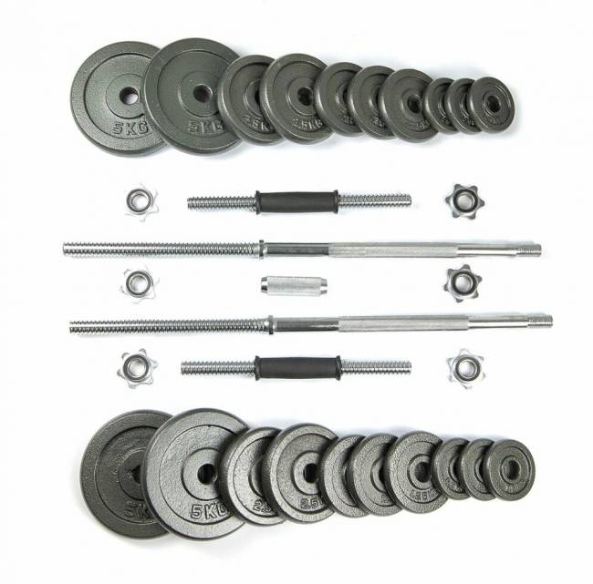 Набор гантели и штанга "ATLAS SPORT", 50кг в чемодане (металл краш) Набор гантели и штанга "ATLAS SPORT", 50кг в чемодане (металл краш)