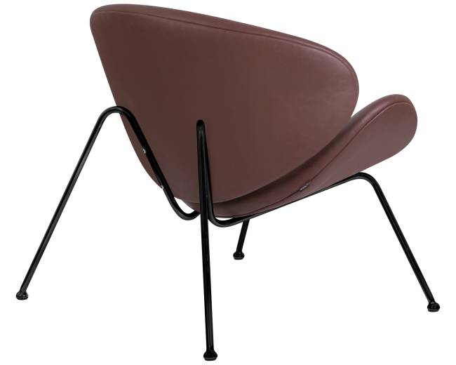 Кресло дизайнерское DOBRIN EMILY, коричневый винил YP5, черное основание