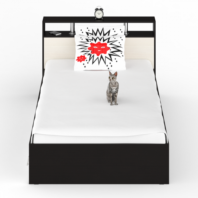 Кровать с ящиками Камелия 1200 цвет венге/дуб лоредо Кровать с ящиками Камелия 1200 цвет венге/дуб лоредо