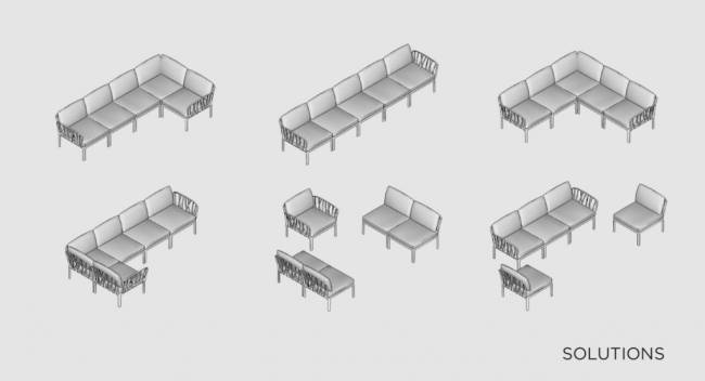 Диван пластиковый с подушками Komodo 5 белый, розовый 2940х1540х880 мм Диван пластиковый с подушками Komodo 5 белый, розовый 2940х1540х880 мм