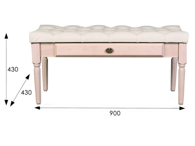 Банкетка Оливия экокожа молочный/белый ясень Банкетка Оливия экокожа молочный/белый ясень